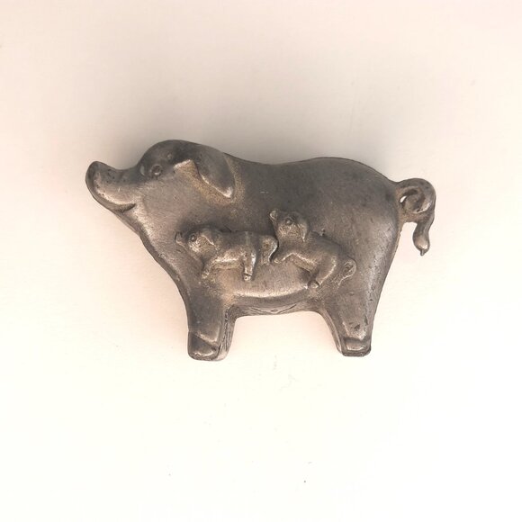 Vintage Pig 1970s Torino Jewelry Box set Earrings & Necklace Pig Theme Farmhouse - Picture 3 of 14